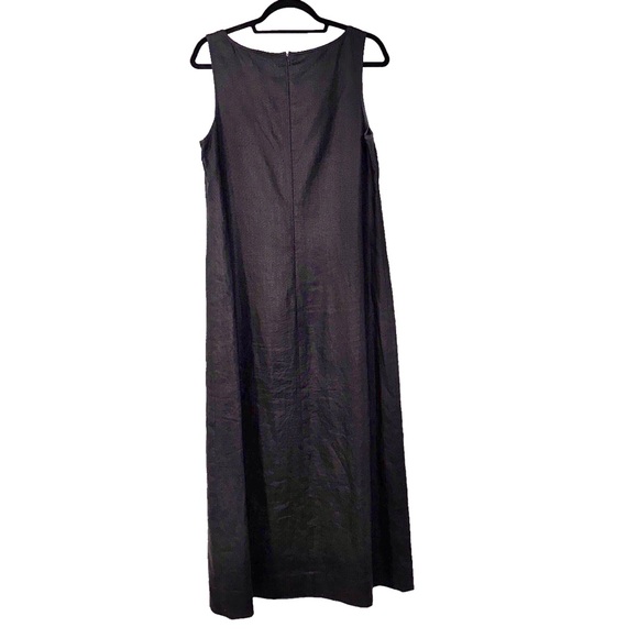 J Crew Womens Size 8 Black Linen Sleeveless Maxi Dress Evening Classy - Picture 2 of 7